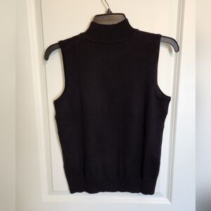 Sleeveless Sweater Top Turtleneck Tank sz S
